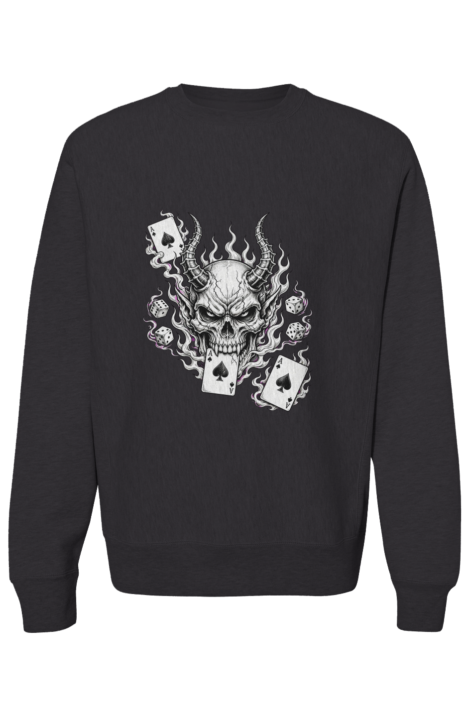 Premium Cross Grain Heather Crewneck devil hands