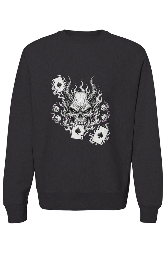 Premium Cross Grain Heather Crewneck devil hands