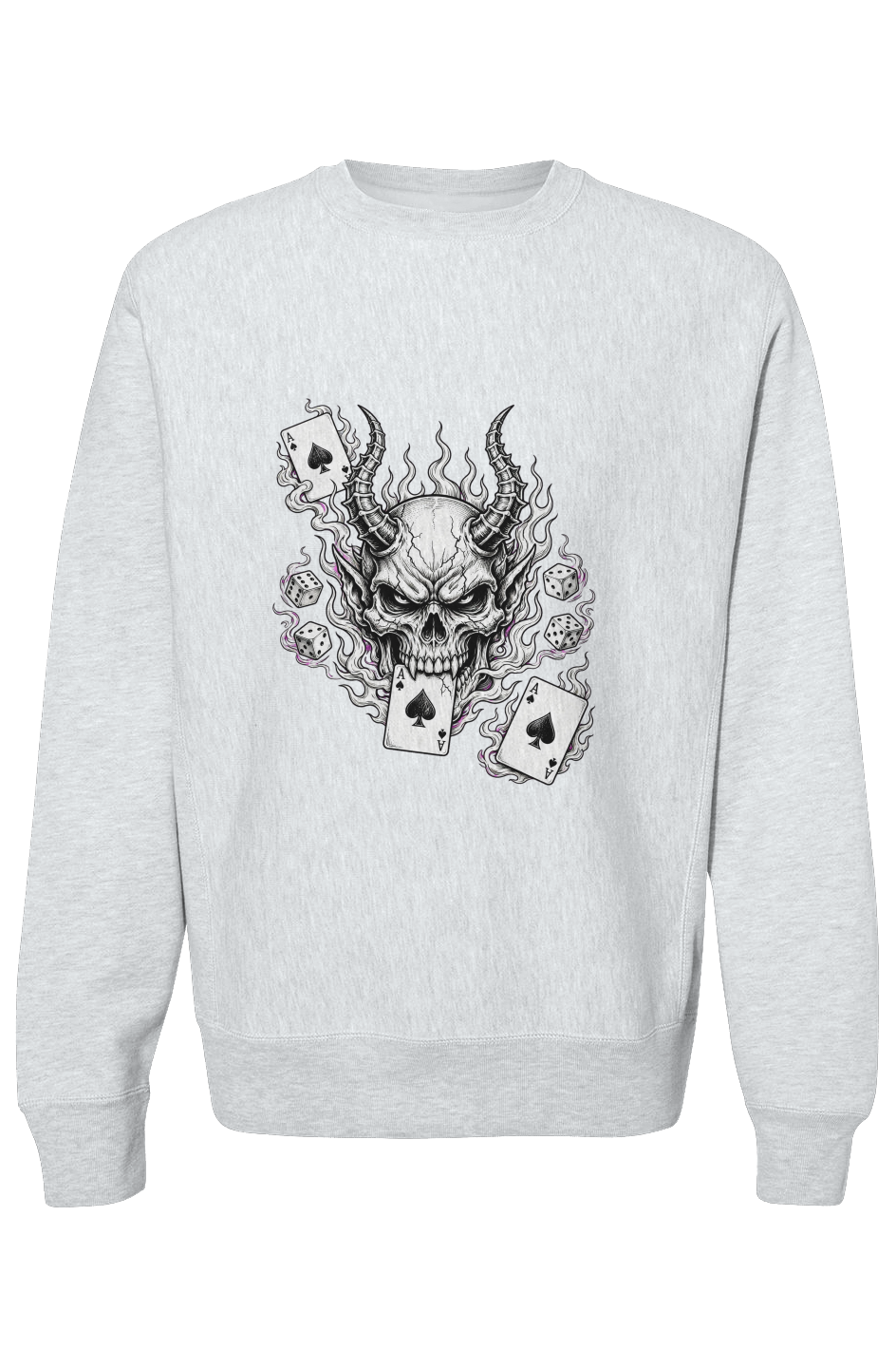 Premium Cross Grain Heather Crewneck devil hands